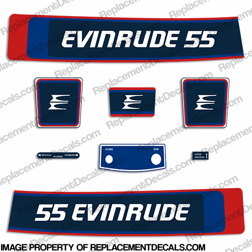 Evinrude 1976 55hp Decal Kit INCR10Aug2021