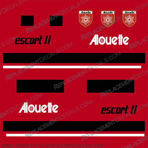 Aloutte Escort-II Snowmobile Decal Kit aloutte, alloute, escort, II, escortII, escort-II, snowmobile, snow, mobile, decal, kit, set, stickers, sled, ski, 
