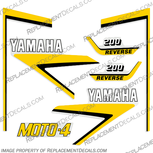 Yamaha YMF 200 Moto-4 ATV Decals - 1984-1986 atv, decals, yamaha, four, three, wheeler, atc, 1984, 1985, 1986, stickers, offroad, off, road, motor, bike, motorbike, dirtbike, dirt, tri-moto, moto, atc, ymf, 200, moto-4, 4,wheeler