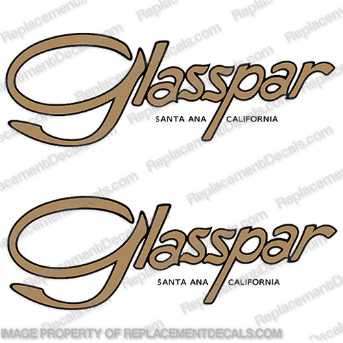 1962 Glasspar Tacoma Boat Decals - 2-Color (set of 2)  boat, decal, decals, stickers, logo, logos, excel boats, excel, boats, 2 color, set, of, 2, glasspar, glaspar, glass, par, tacoma, 1962, 62, 