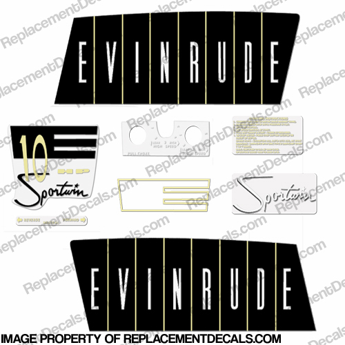 Evinrude 1960 10hp Decal Kit INCR10Aug2021