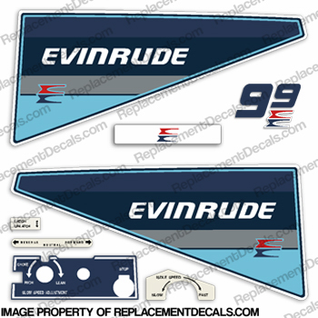 Evinrude 1985 9.9hp Decal Kit evinrude 9.9, 9.9, INCR10Aug2021