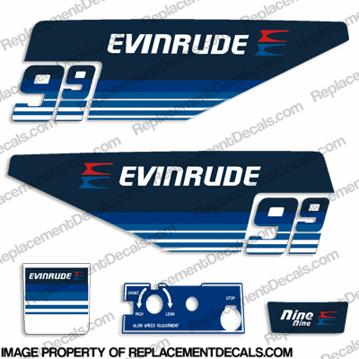 Evinrude 1979 9.9hp Decal Kit evinrude 9.9, 79, INCR10Aug2021