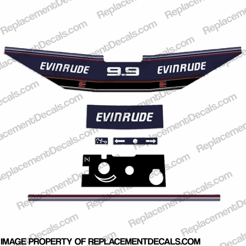 Evinrude 1992 - 1993 9.9hp Decal Kit evinrude 9.9, 92, 93, INCR10Aug2021