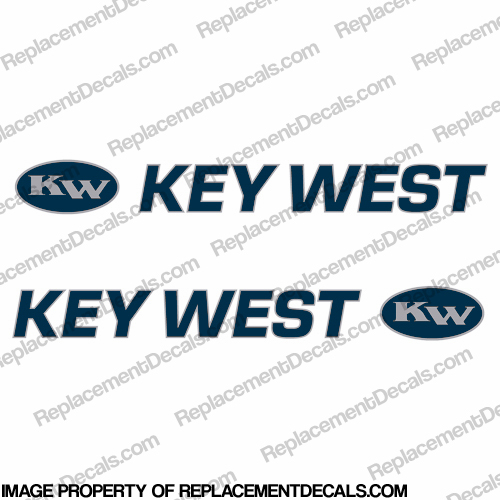 Key West 1720 Boat Decals 2-Color! (Set of 2) - Blue/Silver INCR10Aug2021
