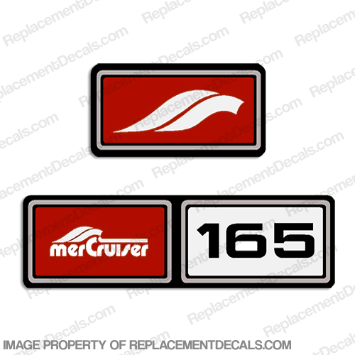 Mercruiser 1982-1989 165hp Valve Cover Decals  - Red INCR10Aug2021
