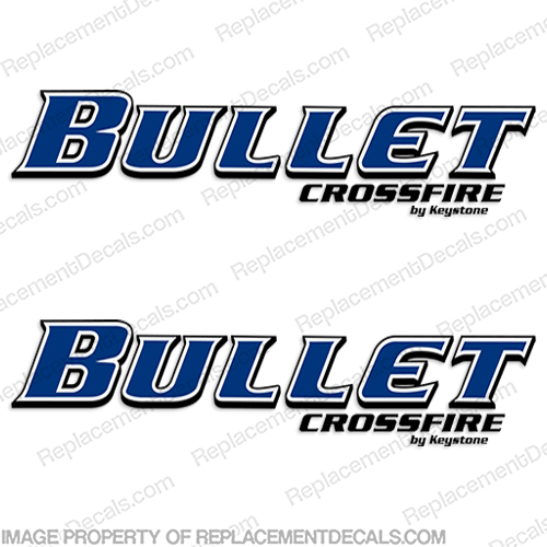 Bullet Crossfire by Keystone RV Decals (Set of 2) cross, fire, cross fire, key, stone, key stone, INCR10Aug2021