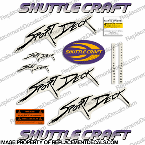 Shuttle Craft Sport Deck Replacement Decal Kit INCR10Aug2021