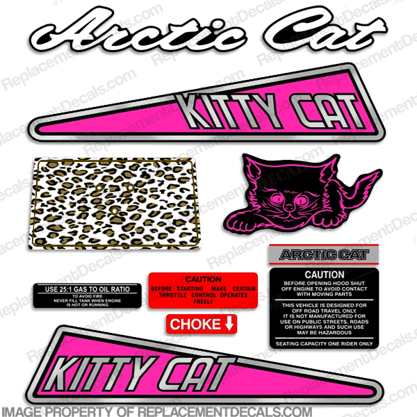 Arctic Cat "Kitty Cat" Decals 1972 - 1975 INCR10Aug2021