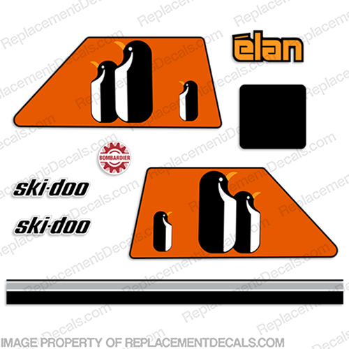Ski-Doo Elan 250 Penguin Decal Kit - 1975 skidoo, ski doo, INCR10Aug2021