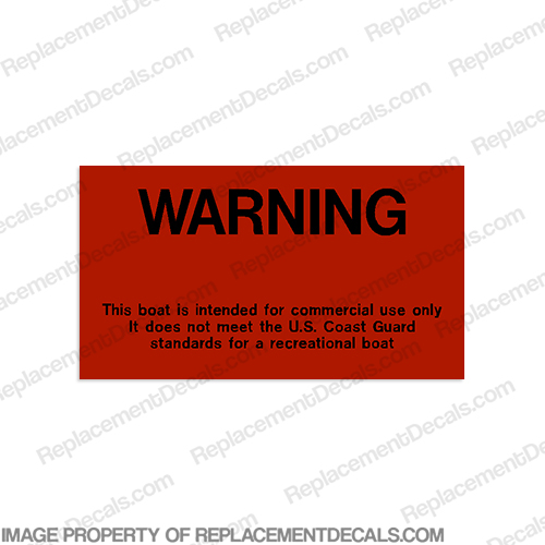 Warning "Commercial Use" Label Decal INCR10Aug2021