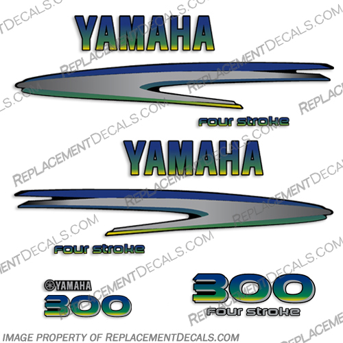 Yamaha 2010+ 300hp FourStroke Decals - Custom Color Mahi yamaha, 300, 2010, 2011, 2008, 2009, 2012, 2013, 2014, 2015, 2016, 2017, V6, Mahi, decals, stickers, 300 hp, 300hp, fourstroke, 4stroke, kit, set, custom color
